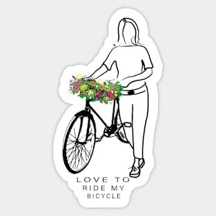 Love To Ride My Bicycle Sticker